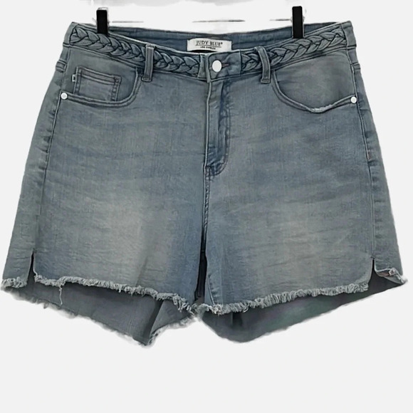 Judy Blue Braided Waistband High Rise Cut Off Shorts - Size 1XL - Picture 3 of 10